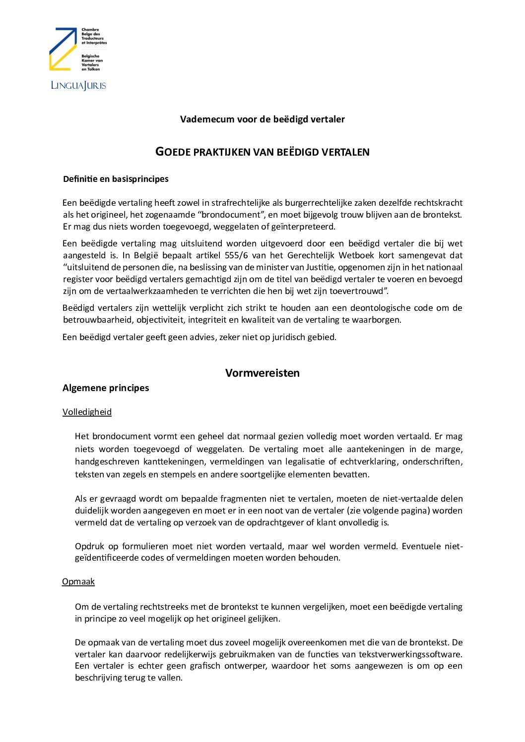 Image de présentation pour le document : Goede praktijken van beëdigd vertalen